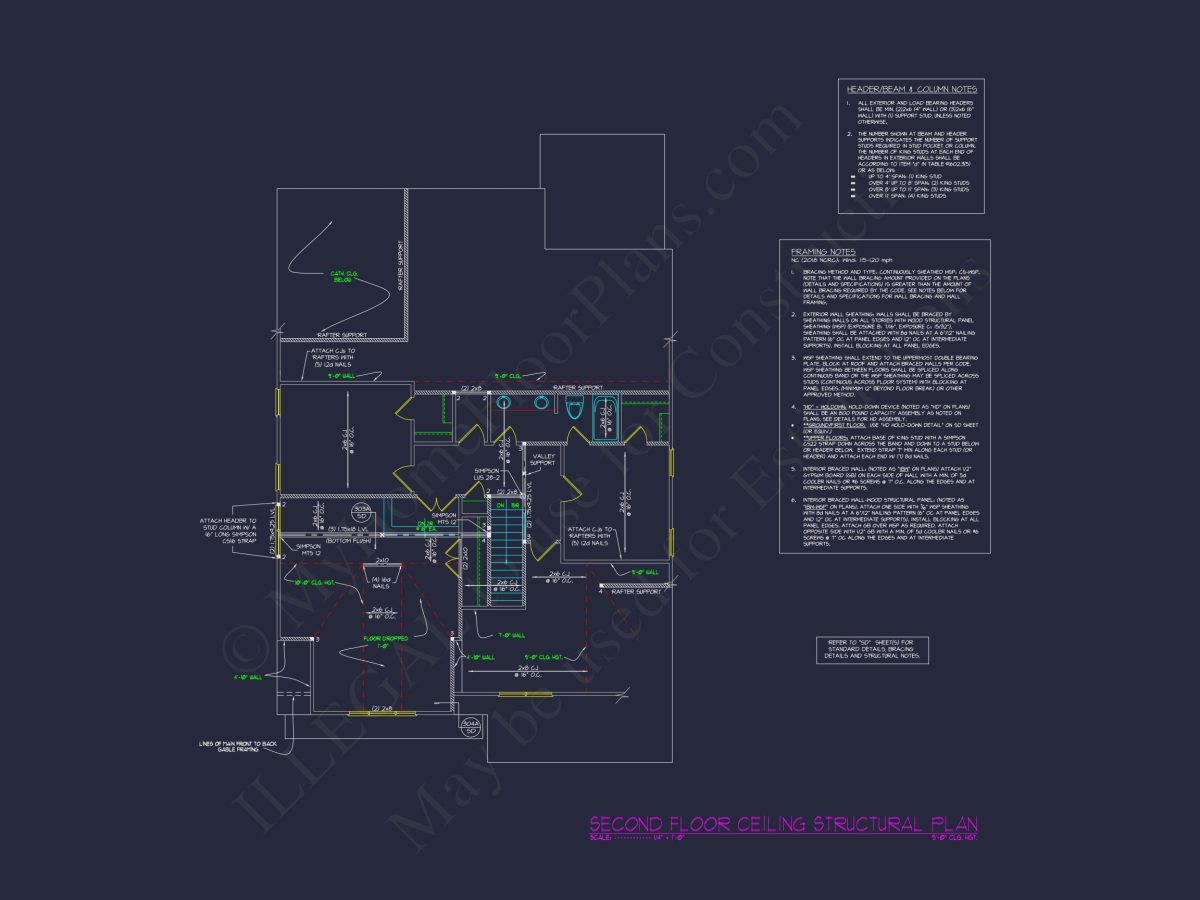Craftsman house Floor Plan with 2 Stories and Spacious Designs