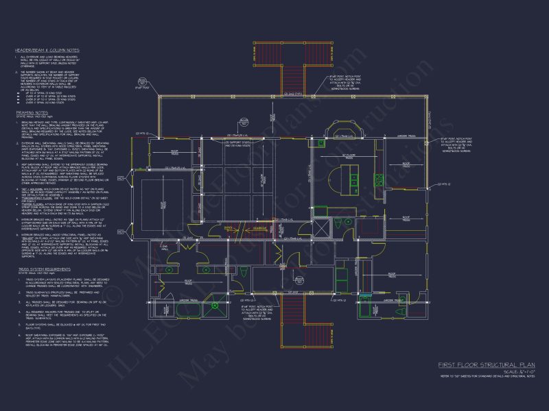 Craftsman house Floor Plan with 2-Story Designs and CAD Blueprint
