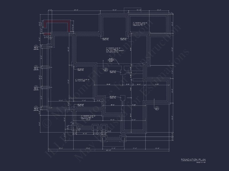 Craftsman house Floor Plan with 4 Bedrooms and 3 Garage Bays