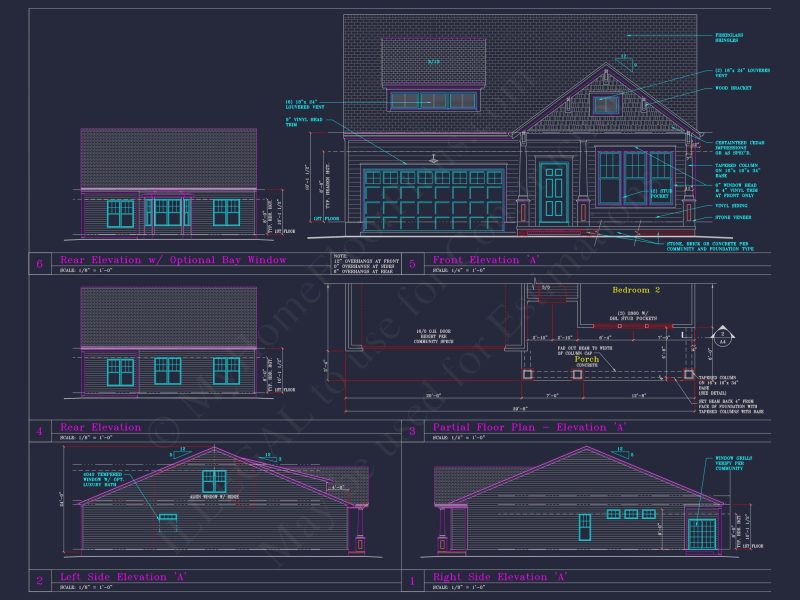 Craftsman house Floor Plan with CAD Blueprints and Designs