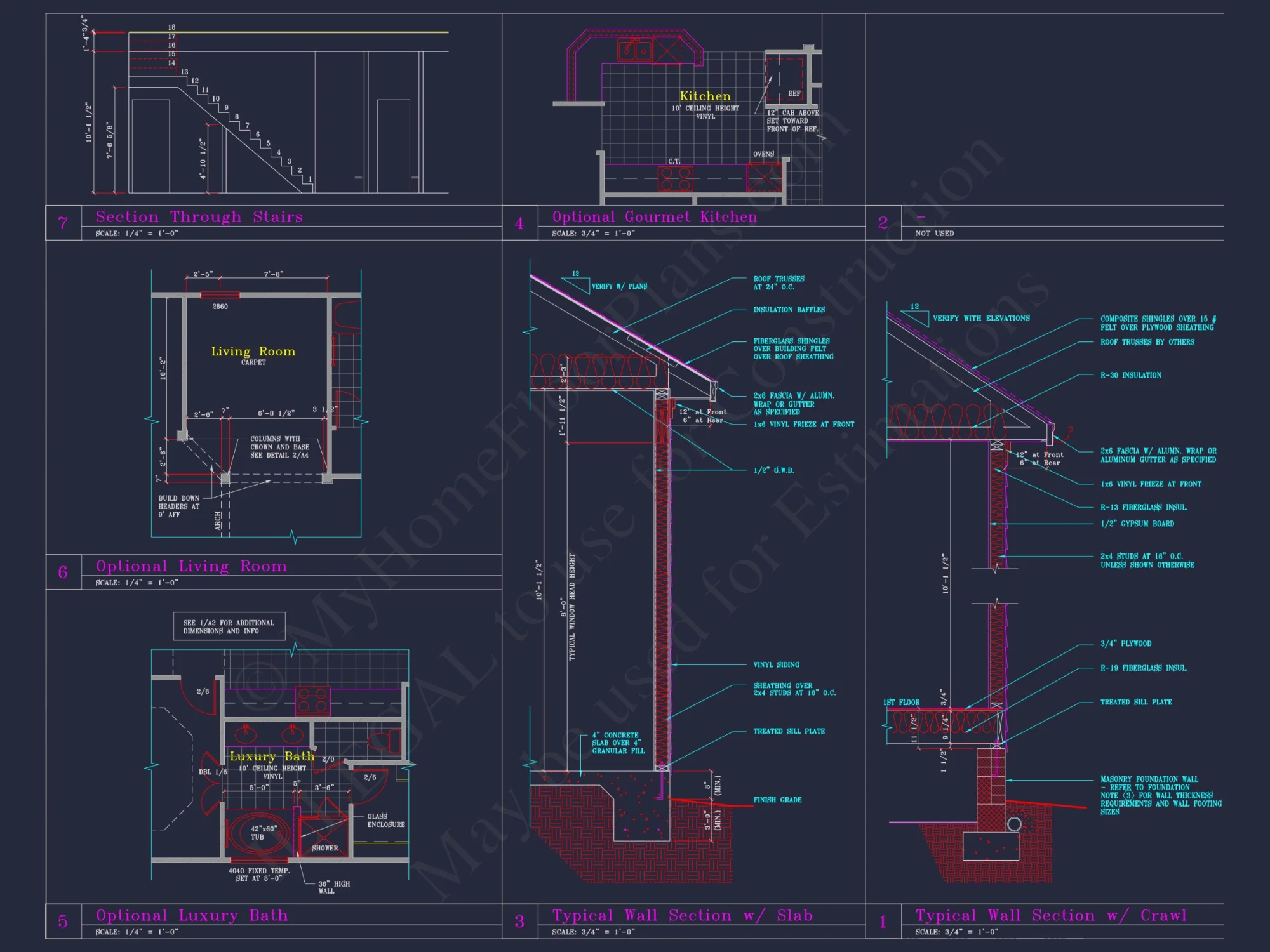 Craftsman house Floor Plan with CAD Blueprints and Designs