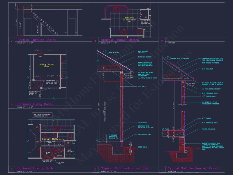Craftsman house Floor Plan with CAD Blueprints and Designs