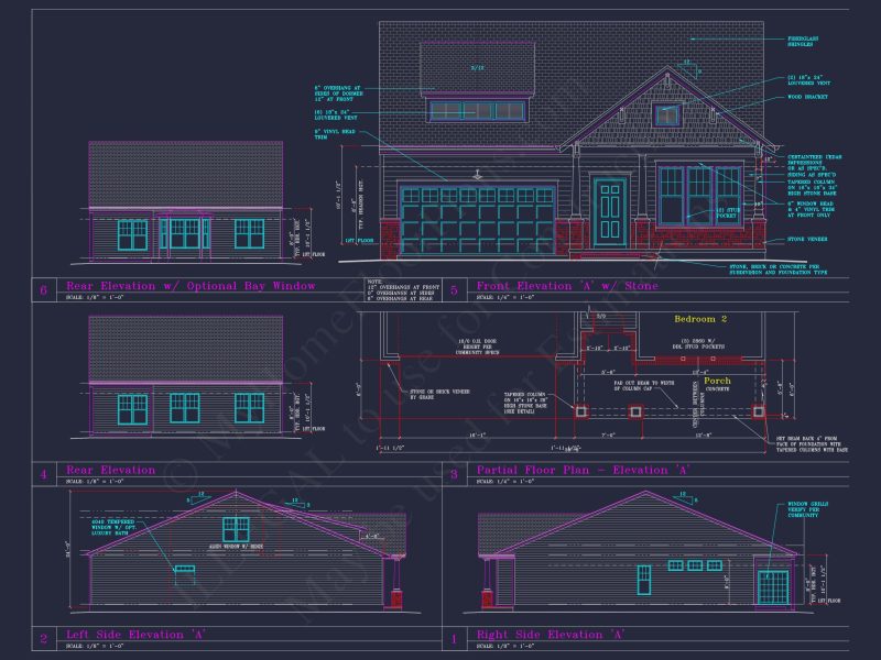 Craftsman house Floor Plan with CAD Blueprints and Designs
