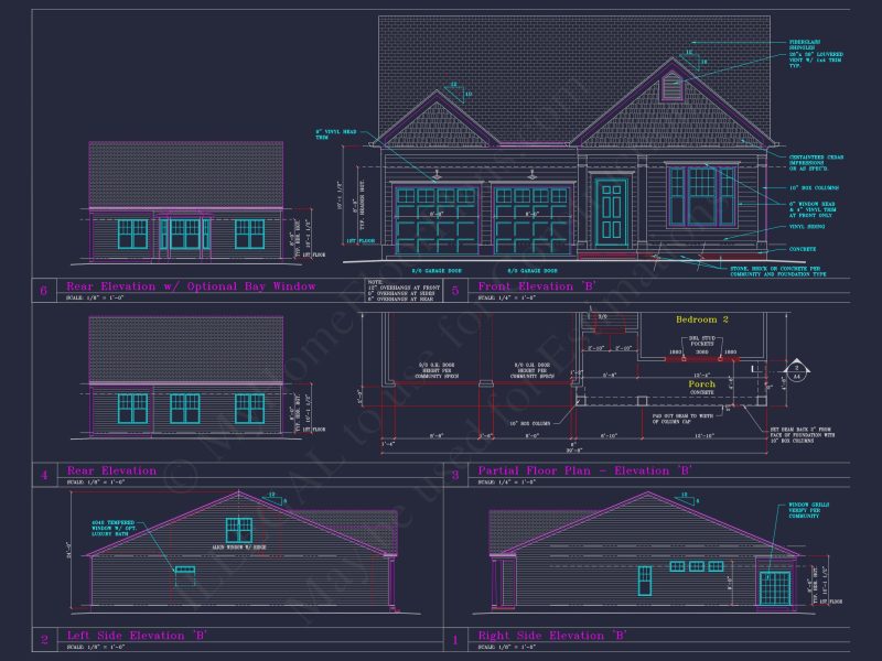 Craftsman house Floor Plan with CAD Blueprints and Designs