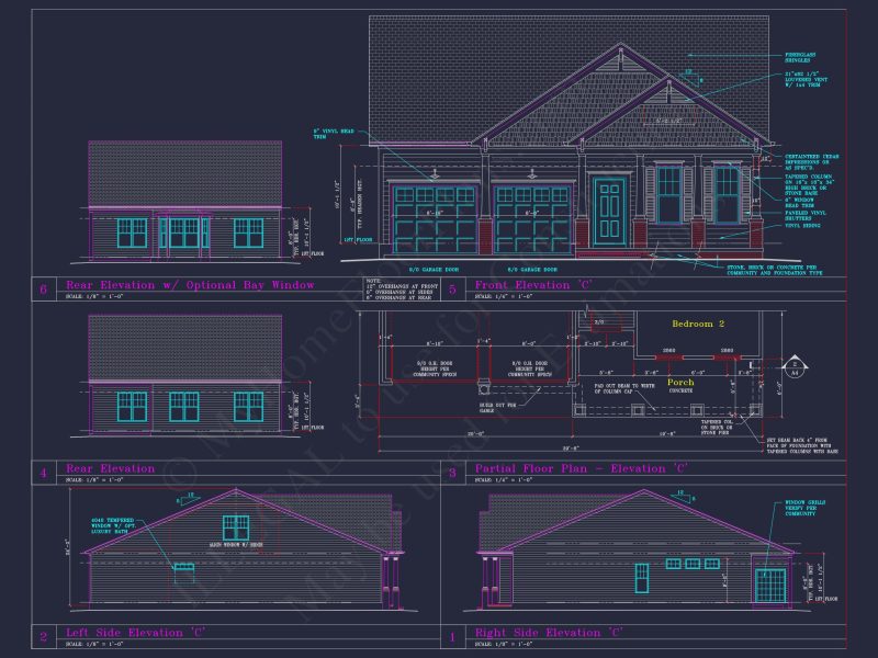 Craftsman house Floor Plan with CAD Blueprints and Designs