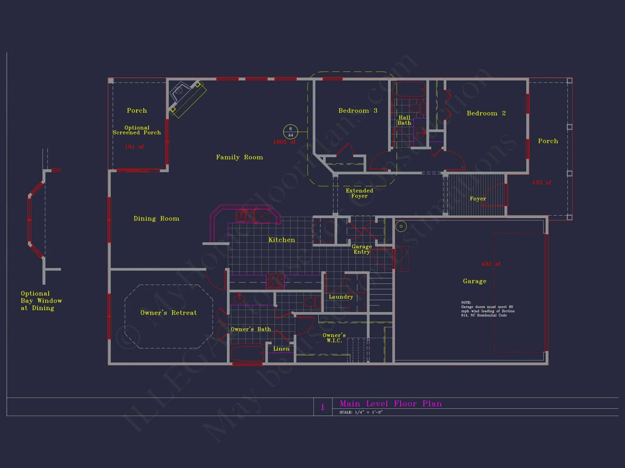 Craftsman house Floor Plan with CAD Blueprints and Designs