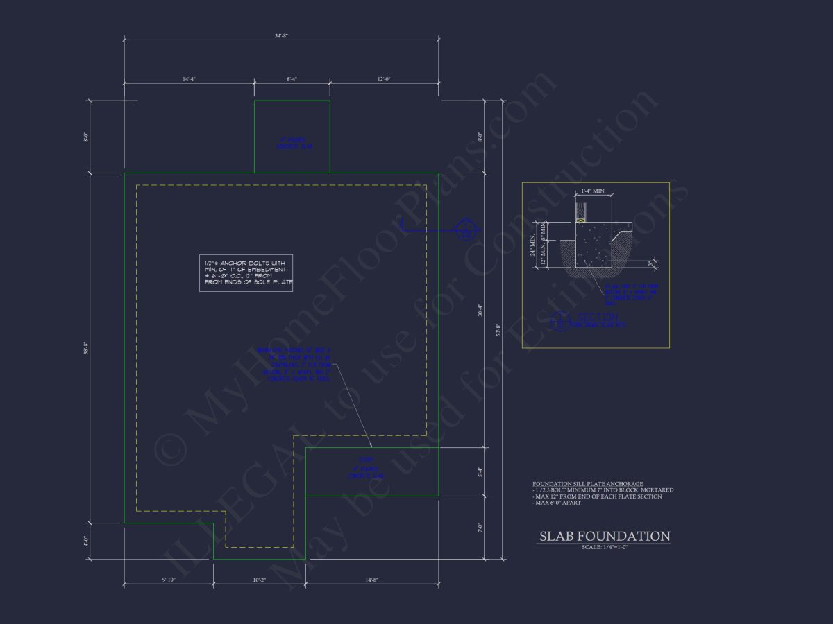 Craftsman house Floor Plan with CAD Design for 5 Bedrooms