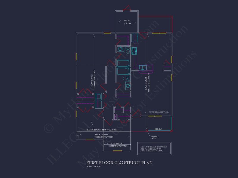 Craftsman house Floor Plan with CAD Design for 5 Bedrooms