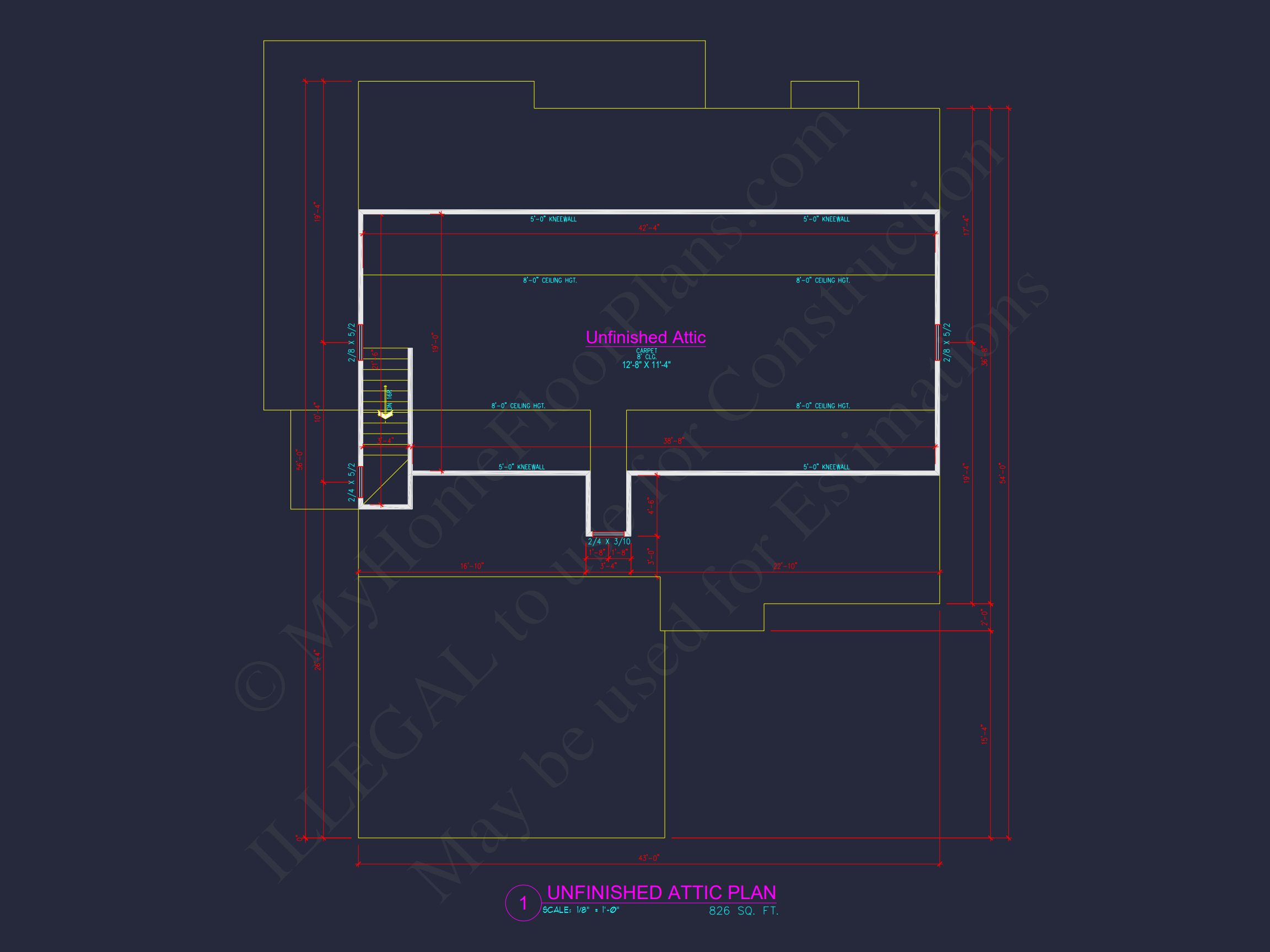 Craftsman house Floor Plan with CAD Designs and Blueprint