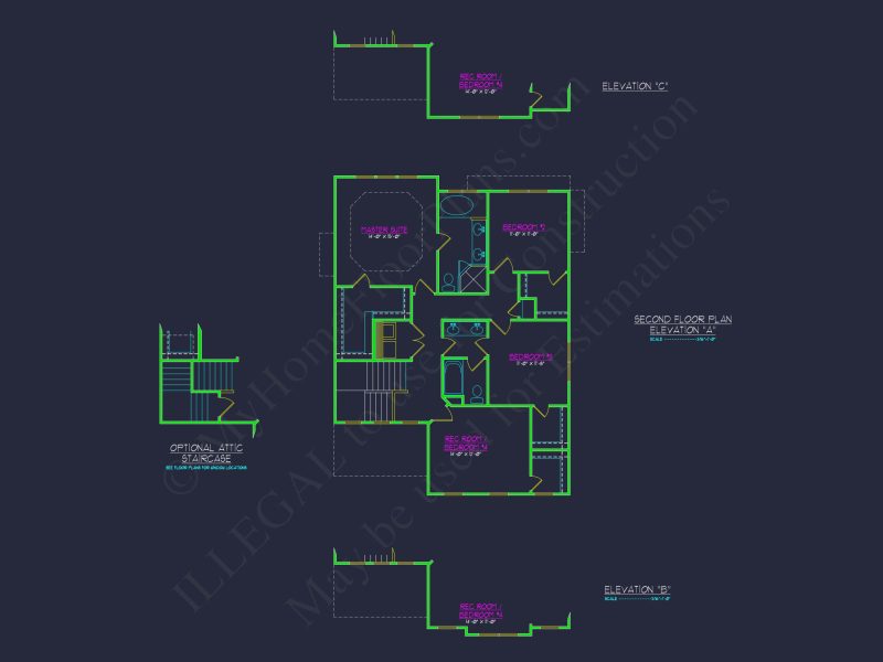 Craftsman house Floor Plan with CAD Designs and Blueprint