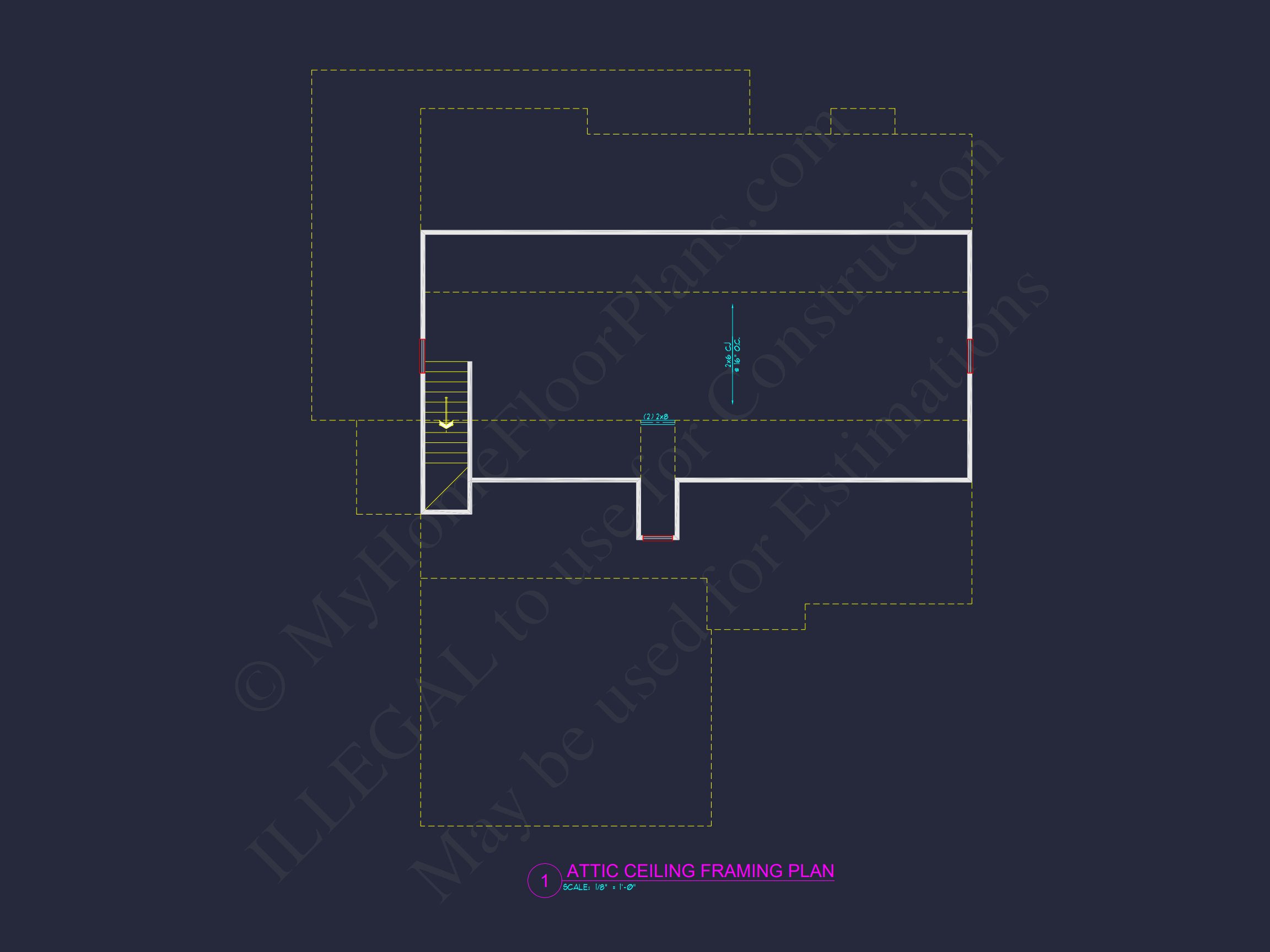 Craftsman house Floor Plan with CAD Designs and Blueprint