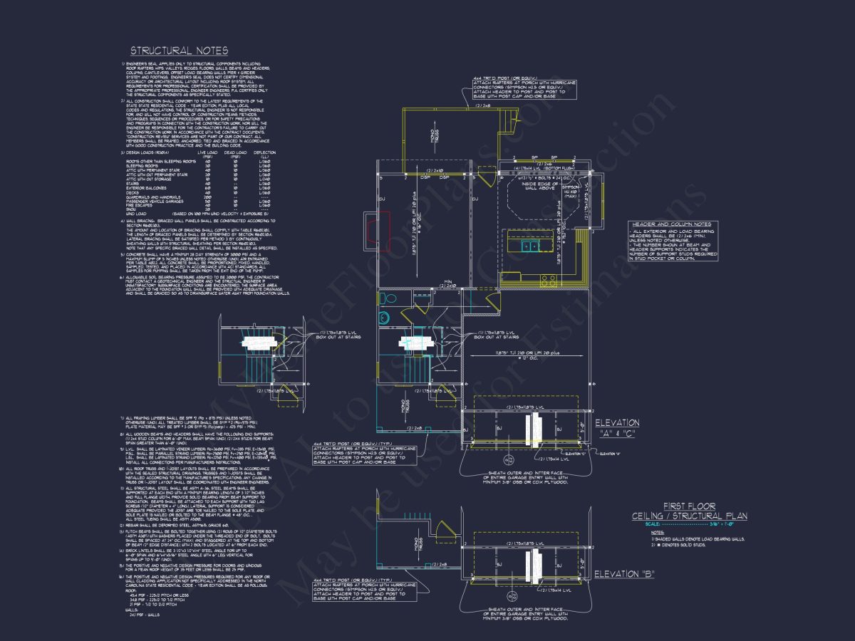Craftsman house Floor Plan with CAD Designs and Blueprint