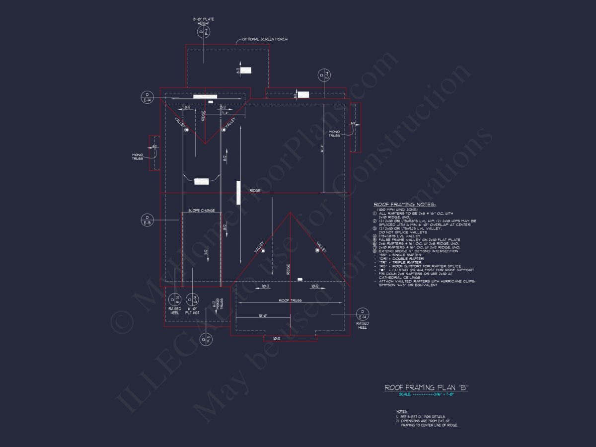 Craftsman house Floor Plan with CAD Designs and Blueprint