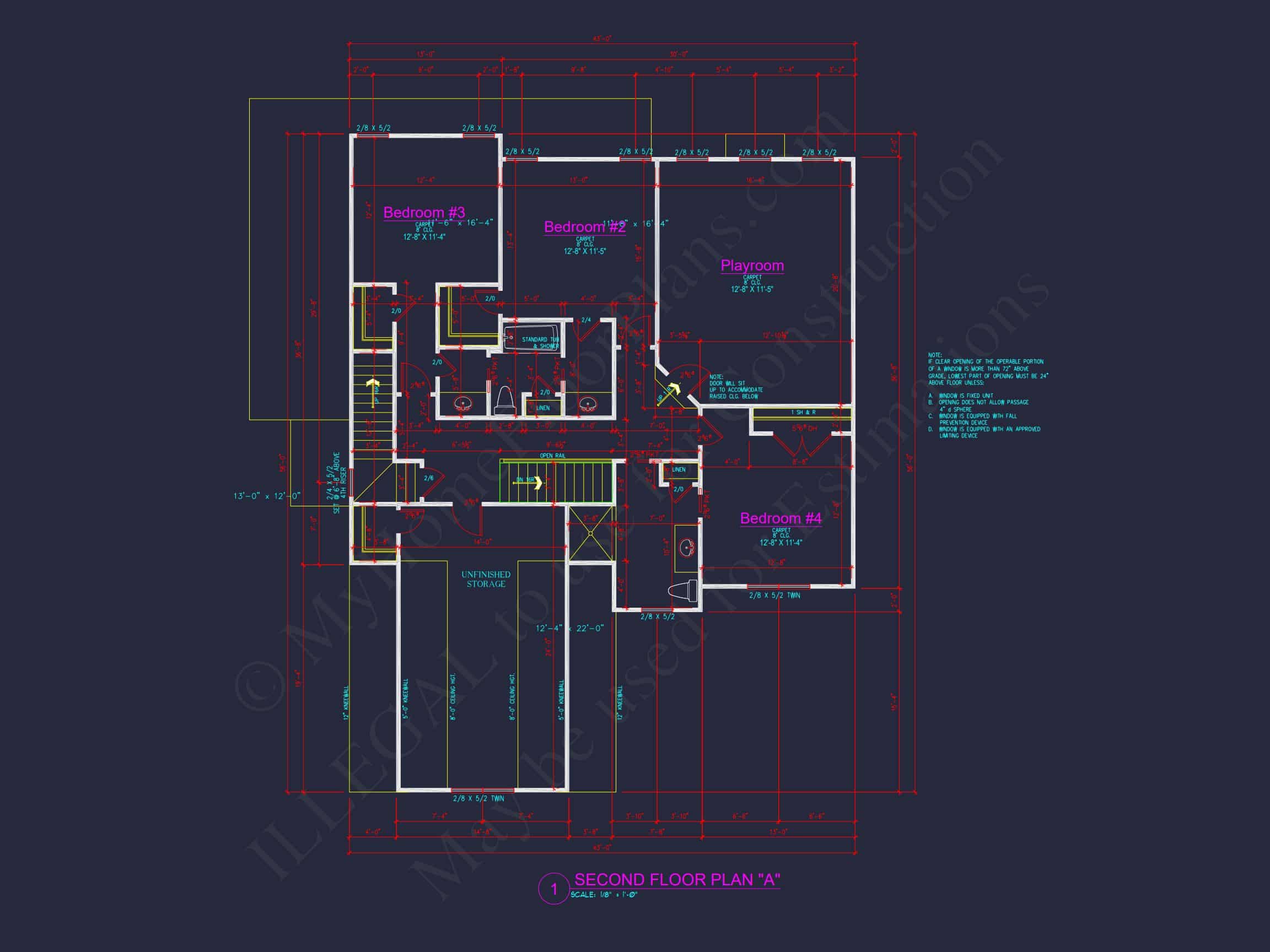 Craftsman house Floor Plan with CAD Designs and Blueprint