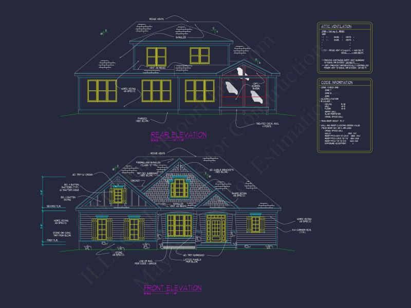 Craftsman house Floor Plan with CAD Designs and Blueprints