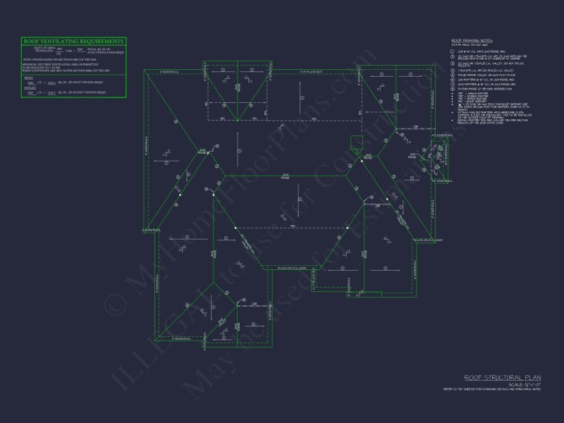 Craftsman house Floor Plan with Open Design & CAD Blueprint