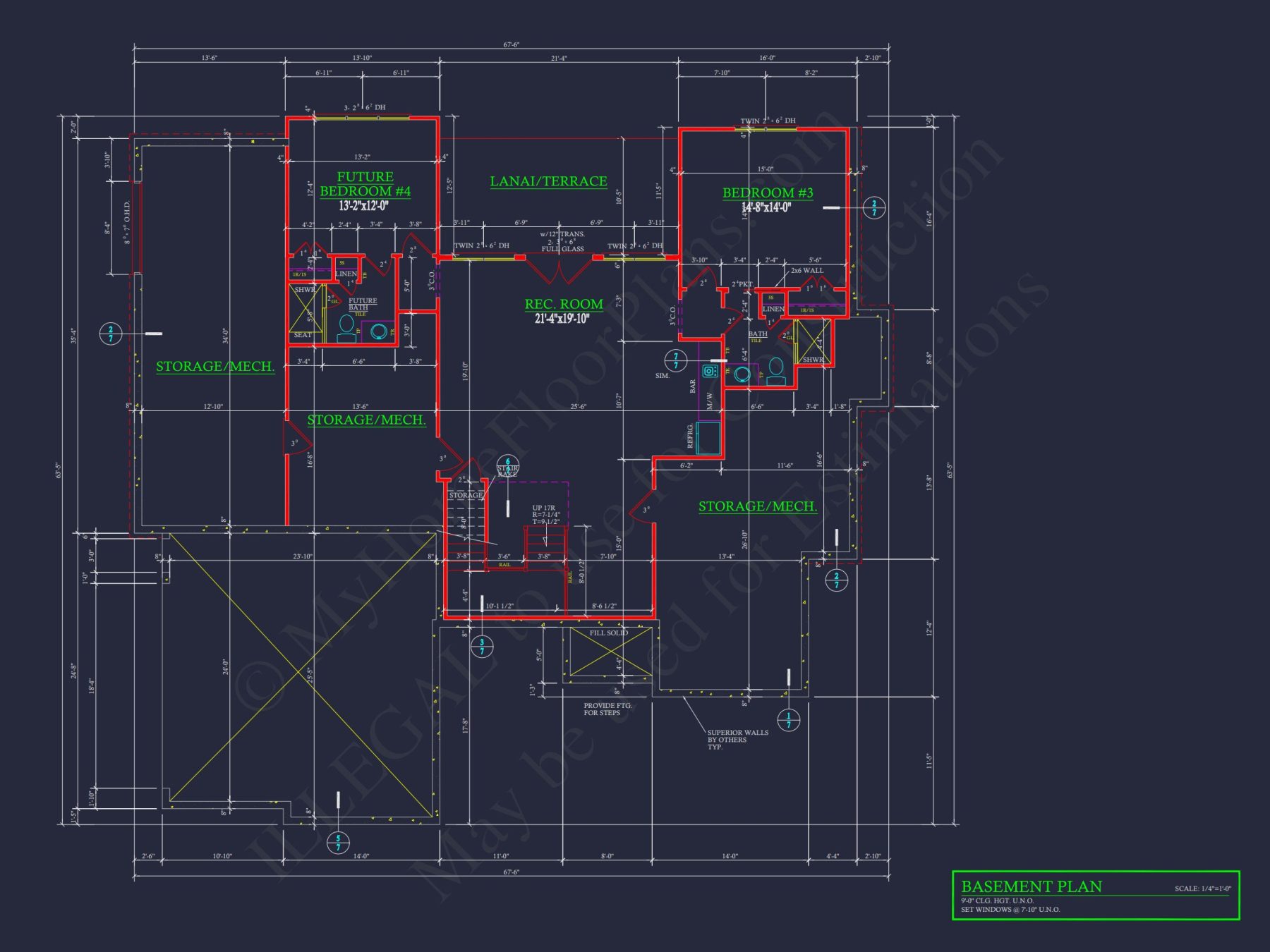 Craftsman house Floor Plan with Open Design & CAD Blueprint