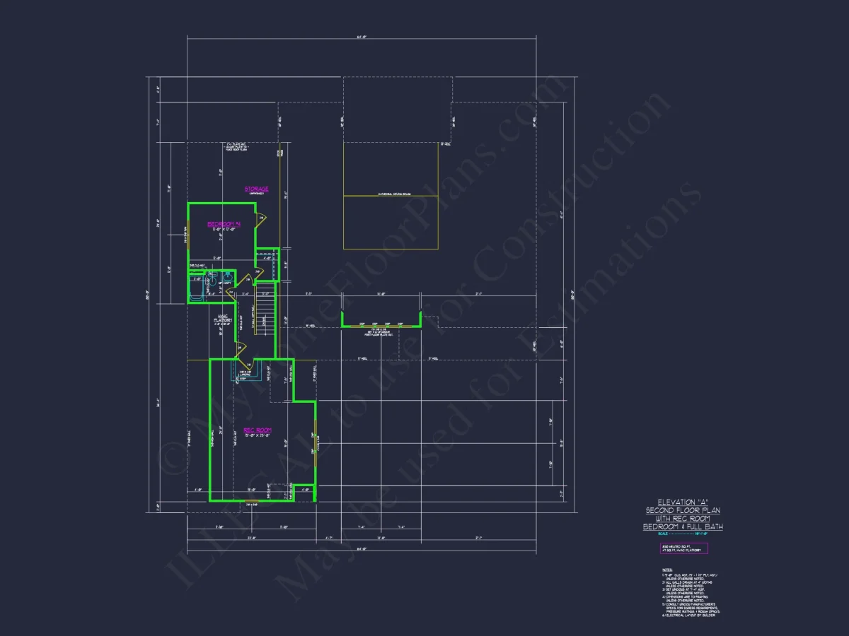 Craftsman house Floor Plan with Spacious Design & CAD Blueprint