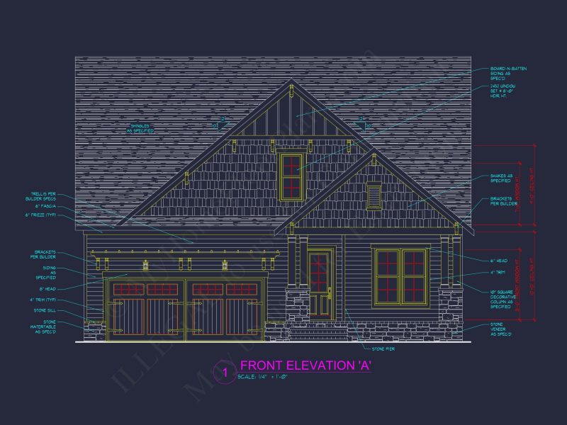 Craftsman house Plan: 2-Story Floor Plan with CAD Designs