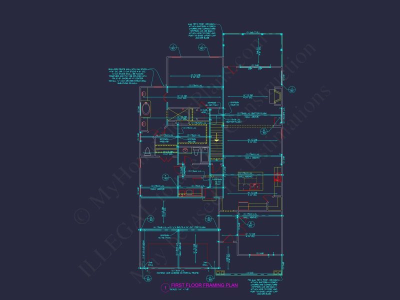 Craftsman house Plan: 2-Story Floor Plan with CAD Designs
