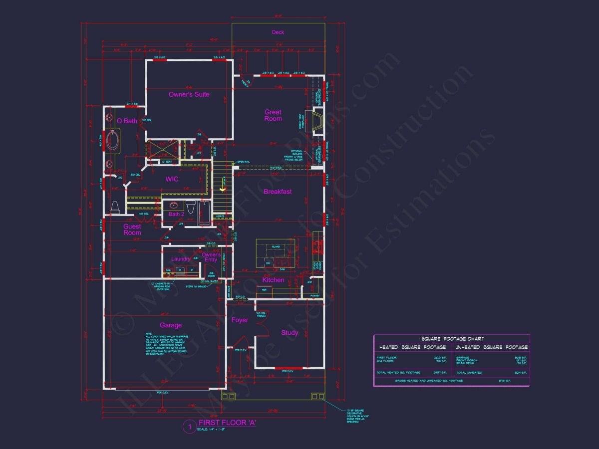 Craftsman house Plan: 2-Story Floor Plan with CAD Designs