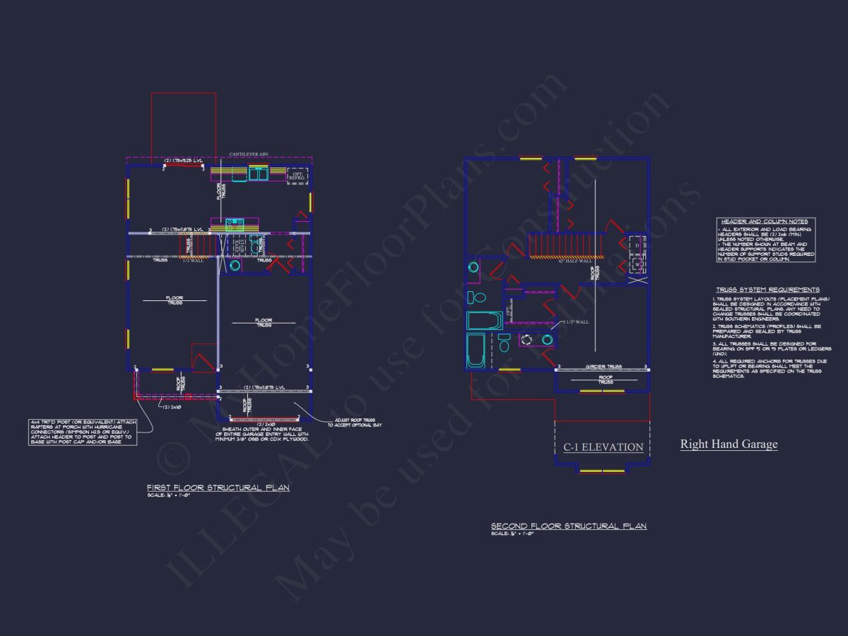 Craftsman house Plan & Blueprint Designs - 2 Bed, 2 Bath, 1368 Sq Ft