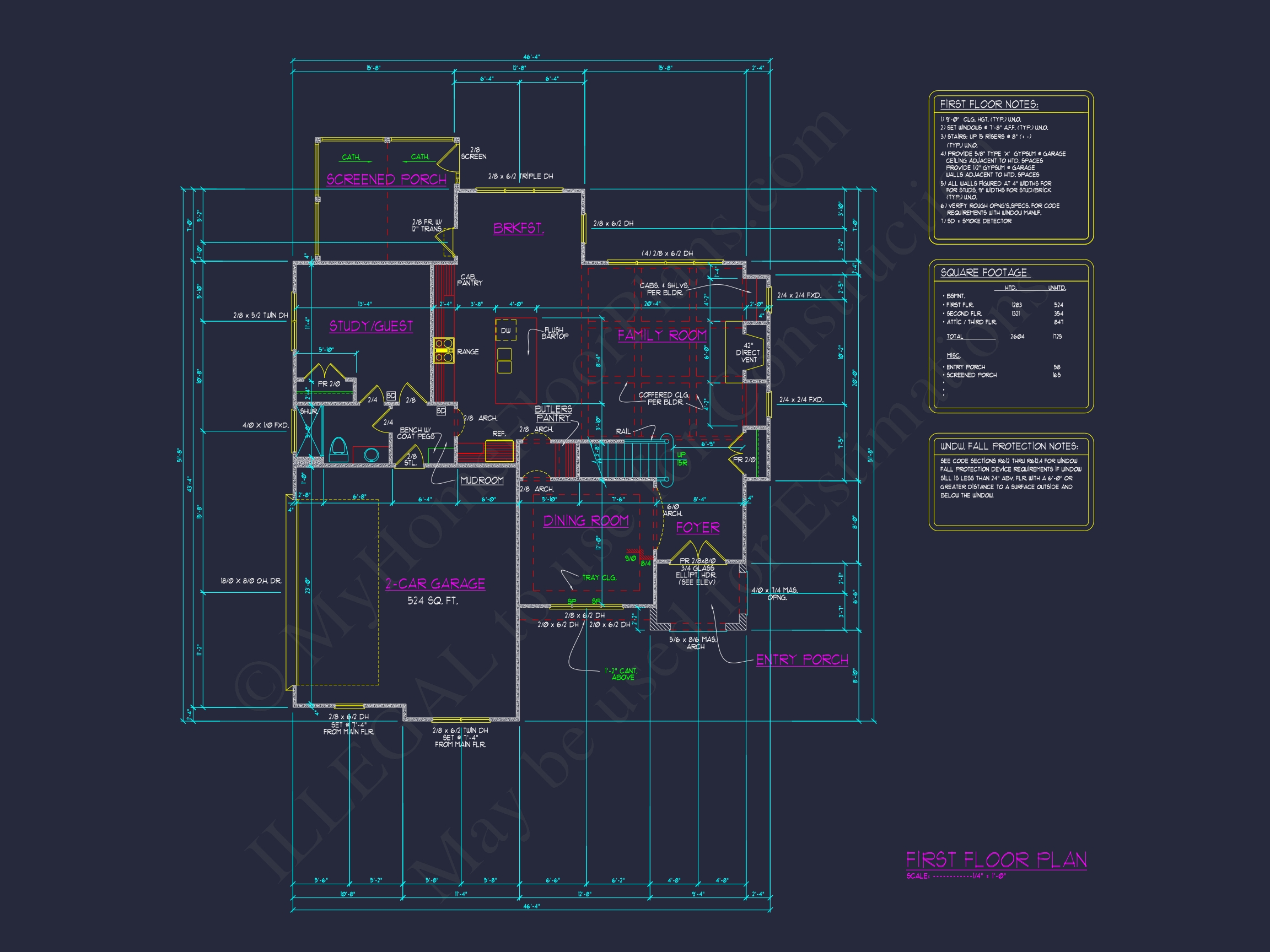 Craftsman Home Plan Blueprint with Spacious Floor Designs