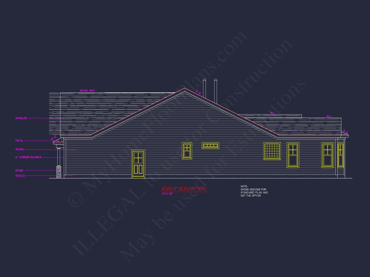 Craftsman house Plan: Detailed CAD Blueprint and Floor Design