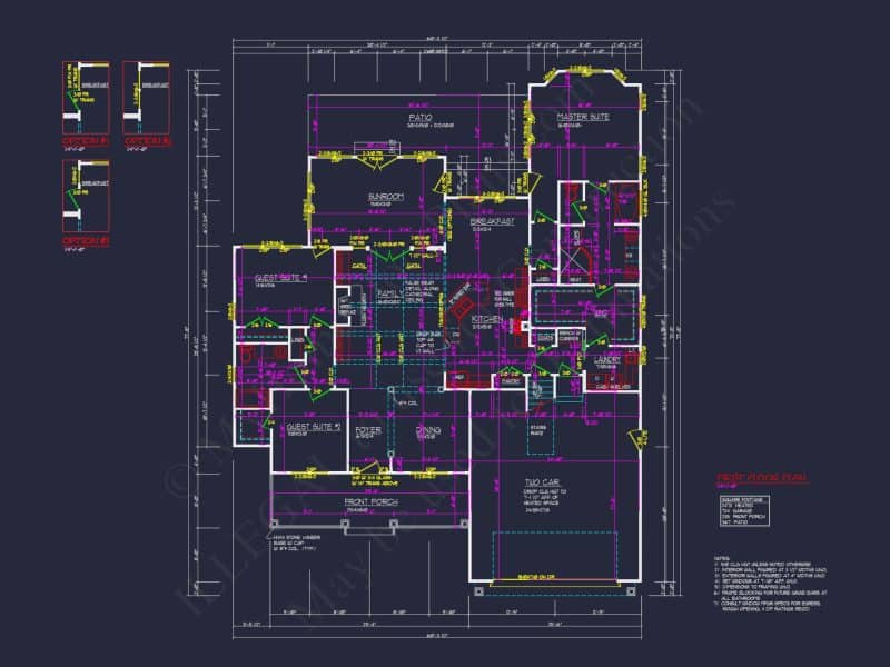 Craftsman house Plan: Detailed CAD Blueprint and Floor Design