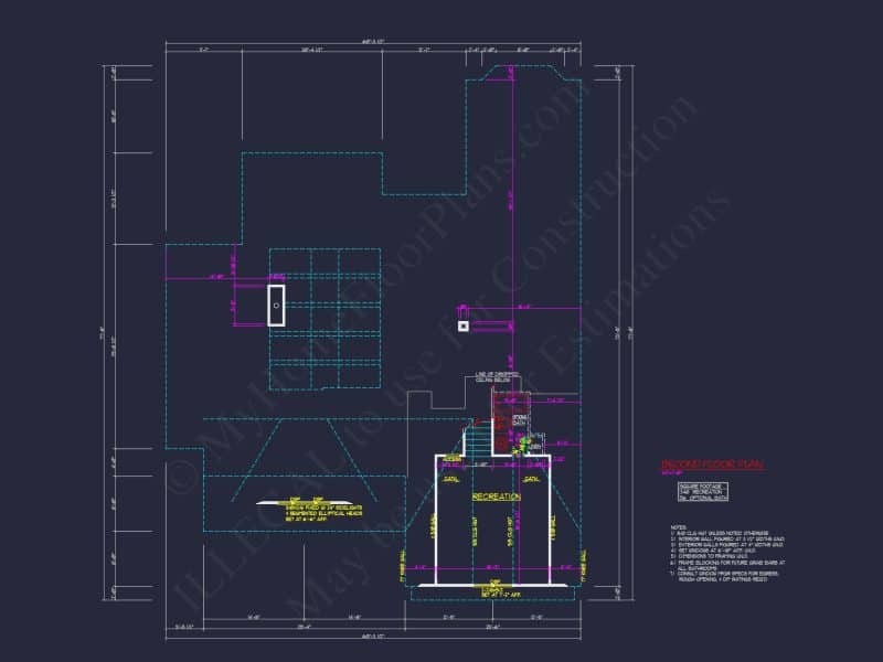 Craftsman house Plan: Detailed CAD Blueprint and Floor Design