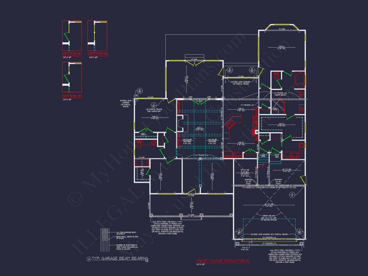 Craftsman house Plan: Detailed CAD Blueprint and Floor Design