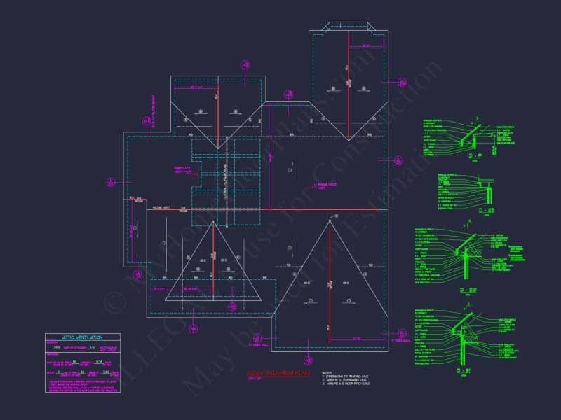 Craftsman house Plan: Detailed CAD Blueprint and Floor Design