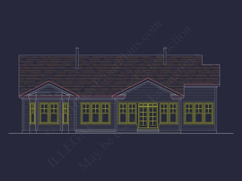 Craftsman house Plan: Detailed CAD Blueprint and Floor Design