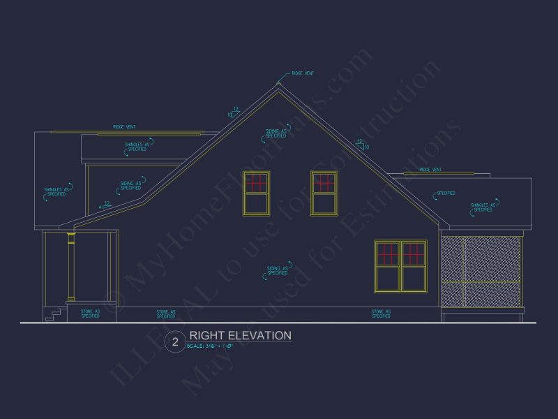 Craftsman house Plan: Floor Plan Blueprint CAD Designs