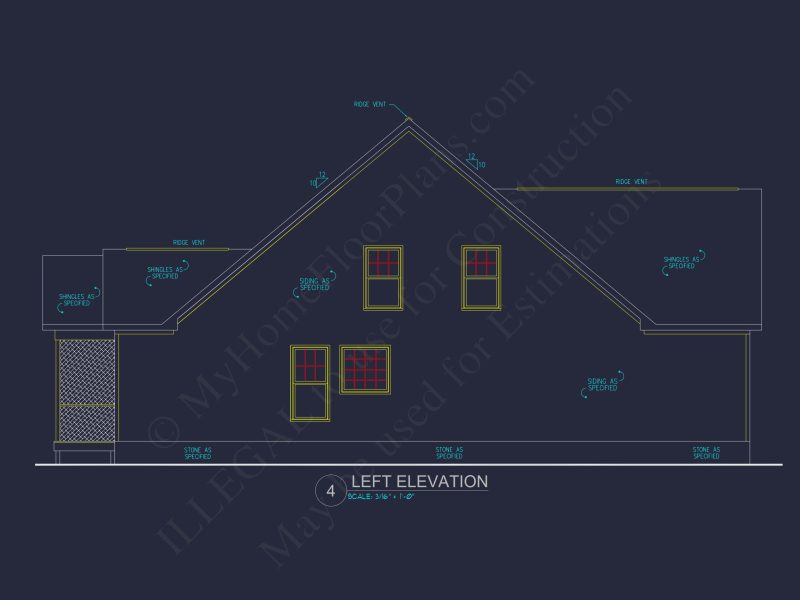 Craftsman house Plan: Floor Plan Blueprint CAD Designs