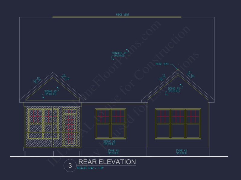 Craftsman house Plan: Floor Plan Blueprint CAD Designs