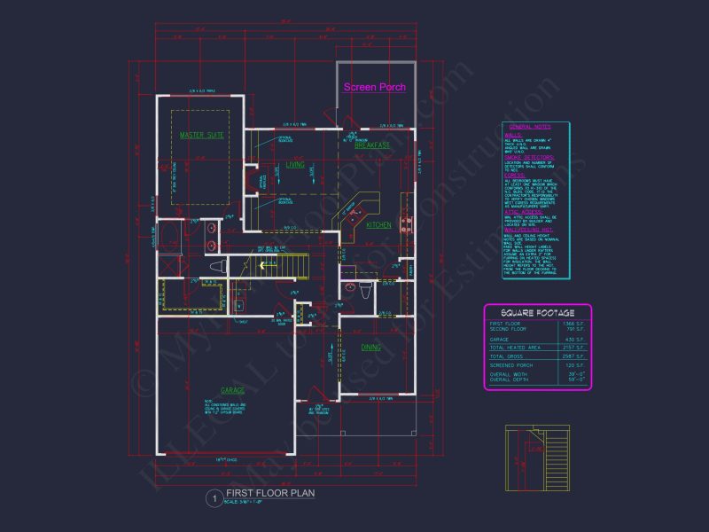 Craftsman house Plan: Floor Plan Blueprint CAD Designs