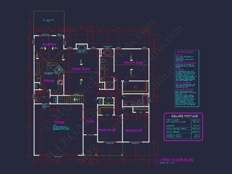 Craftsman house Plan: Floor Plan CAD & Architecture Design