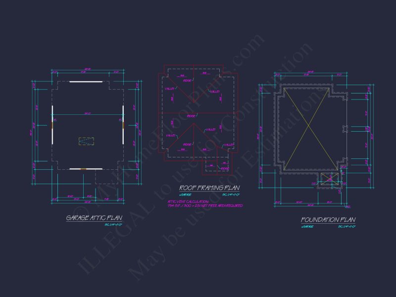 Craftsman house Plan: Garage Floor Plan with Blueprint Designs