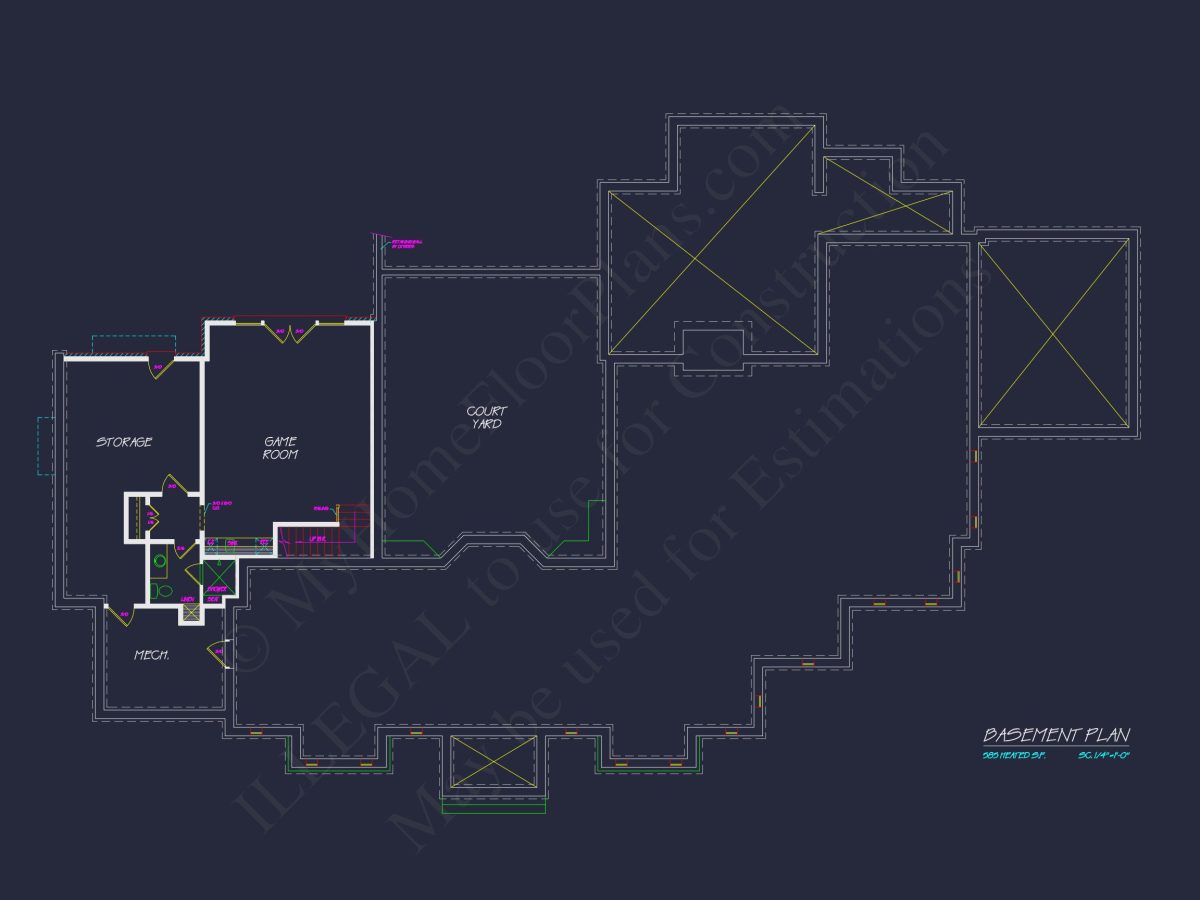 Craftsman house Plan: Garage Floor Plan with Blueprint Designs
