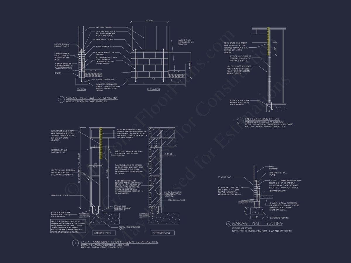 Craftsman house Plan: Garage Floor Plan with Blueprint Designs