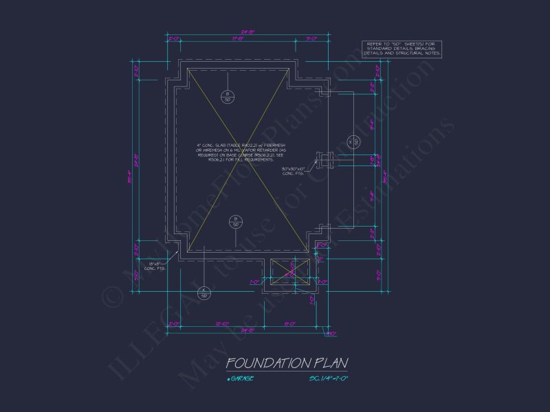 Craftsman house Plan: Garage Floor Plan with Blueprint Designs
