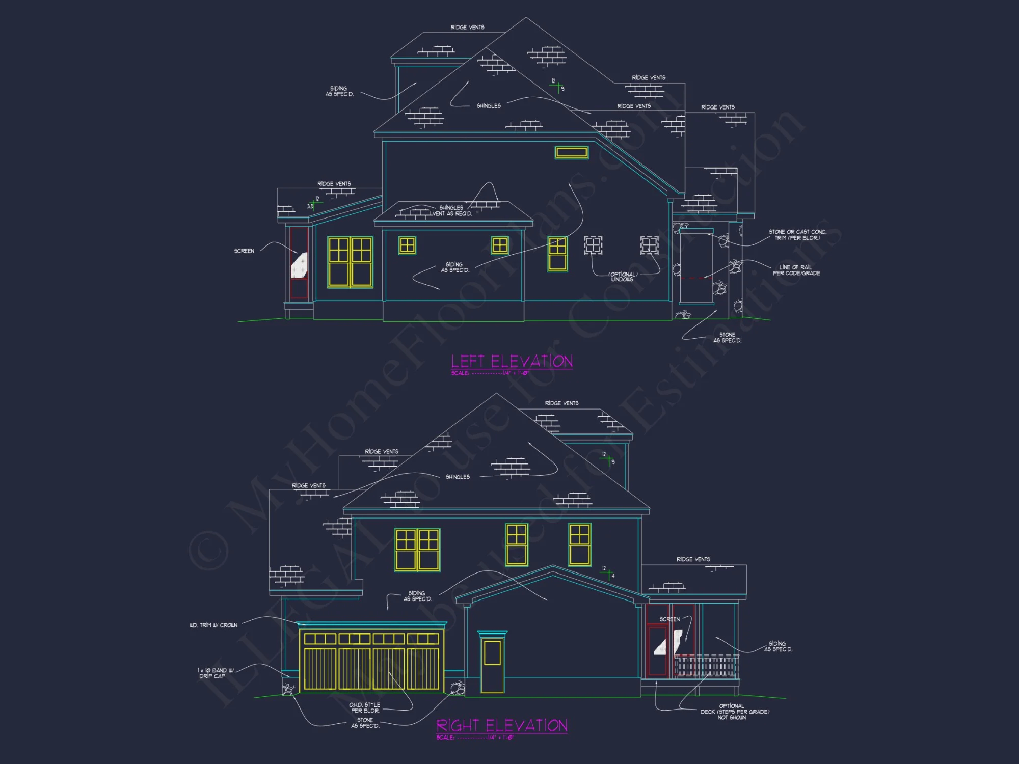 Craftsman house Plan: Stunning CAD Blueprint with 5 Beds
