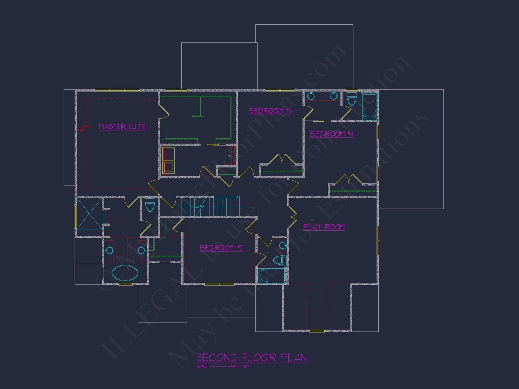 Craftsman house Plan: Stunning CAD Blueprint with 5 Beds