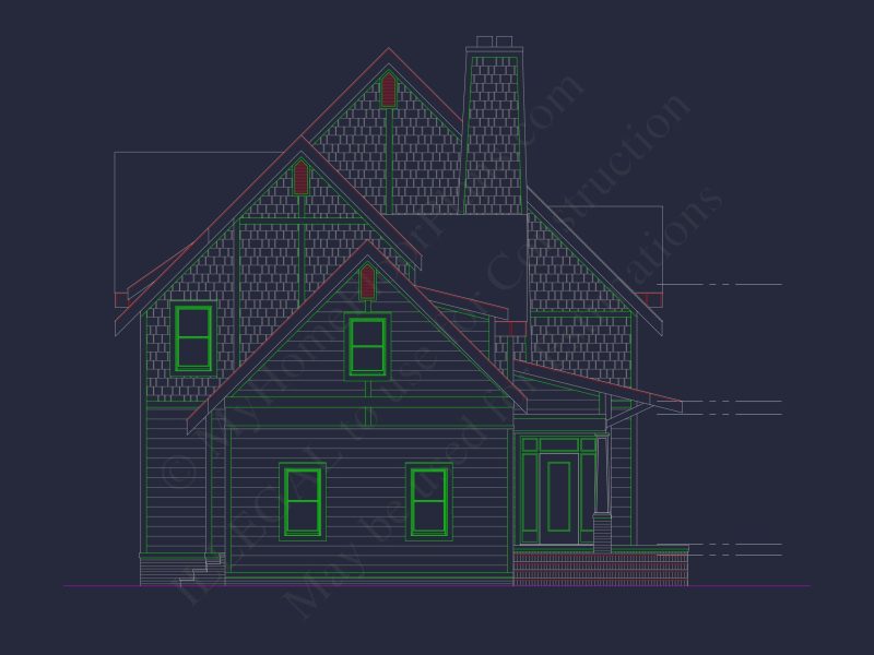 Craftsman house Plan w/2-Story, 4 Bed, 3 Bath & 2-Car Garage Blueprint