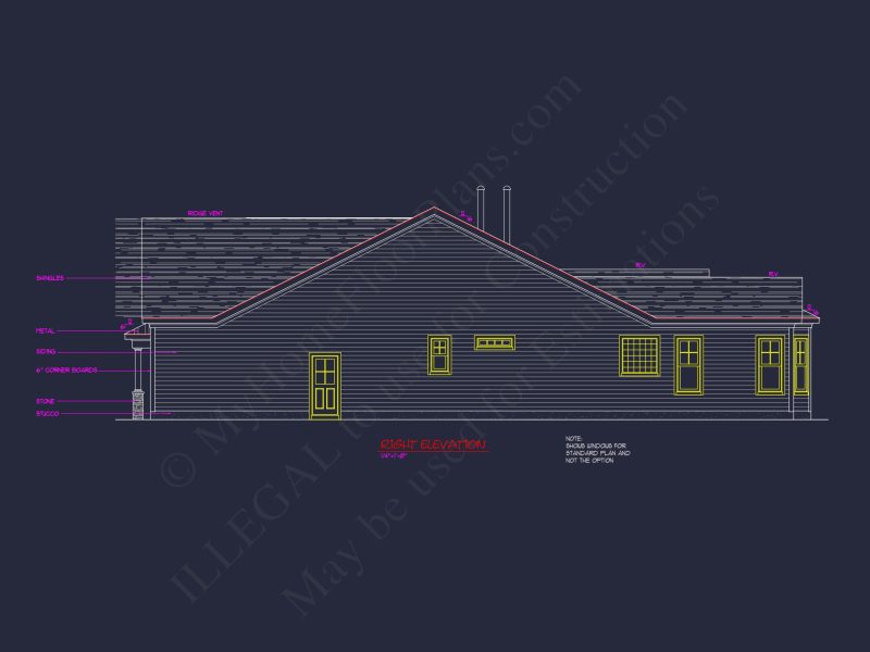 Craftsman house Plan with 1.5 Floors