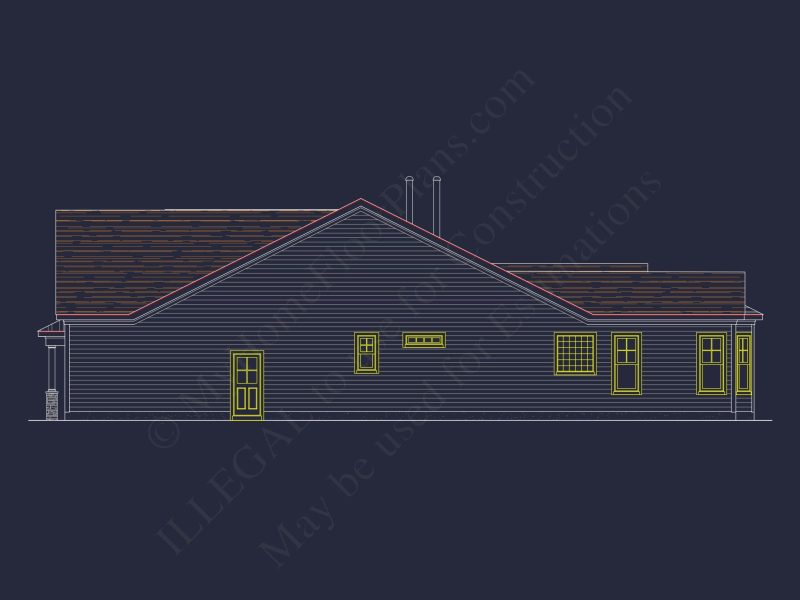 Craftsman house Plan with 1.5 Floors