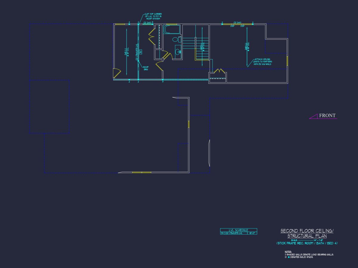 Craftsman house Plan with 1.5 Floors and CAD Blueprint Designs