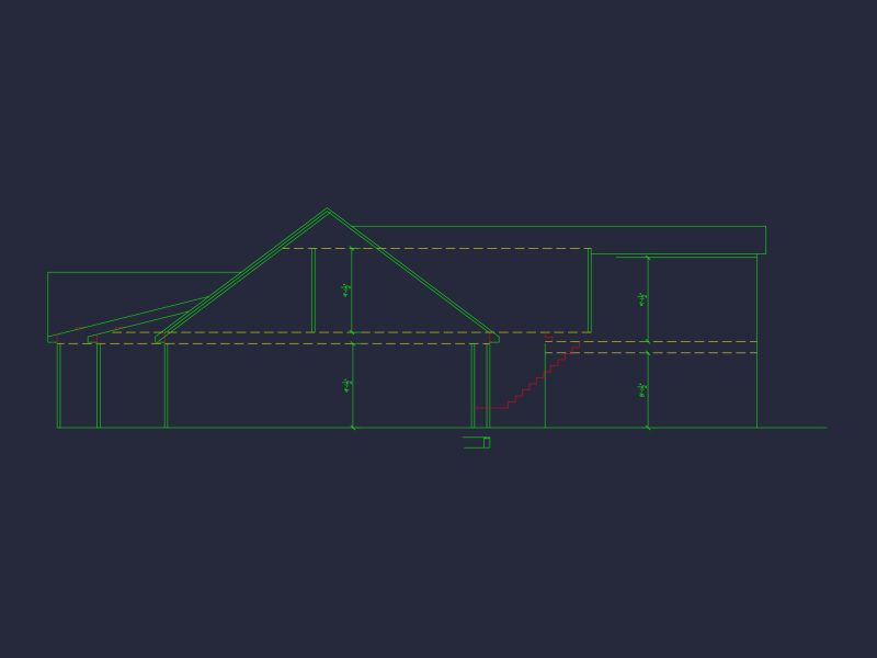 Craftsman house Plan with 1.5 Floors and CAD Blueprint Designs