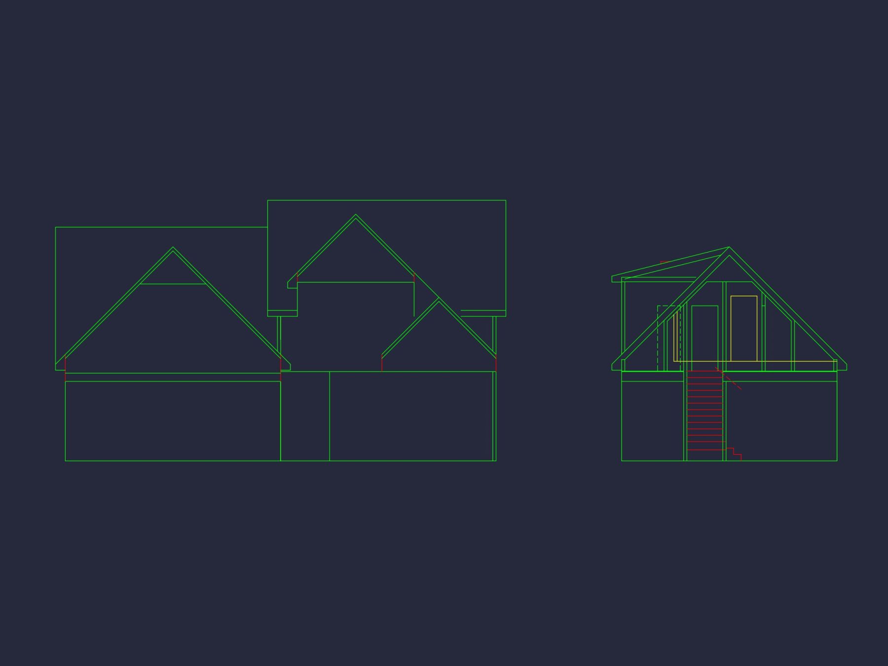 Craftsman house Plan with 1.5 Floors and CAD Blueprint Designs